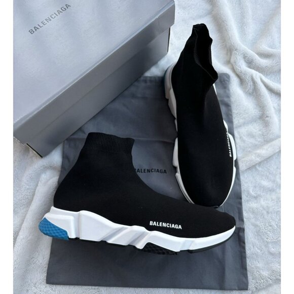 Balenciaga Black/White/Blue Speed Runners - Picture 1 of 2